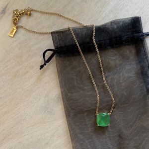 VGUC KATE SPADE GREEN STONE NECKLACE ADJUSTABLE LENGTH